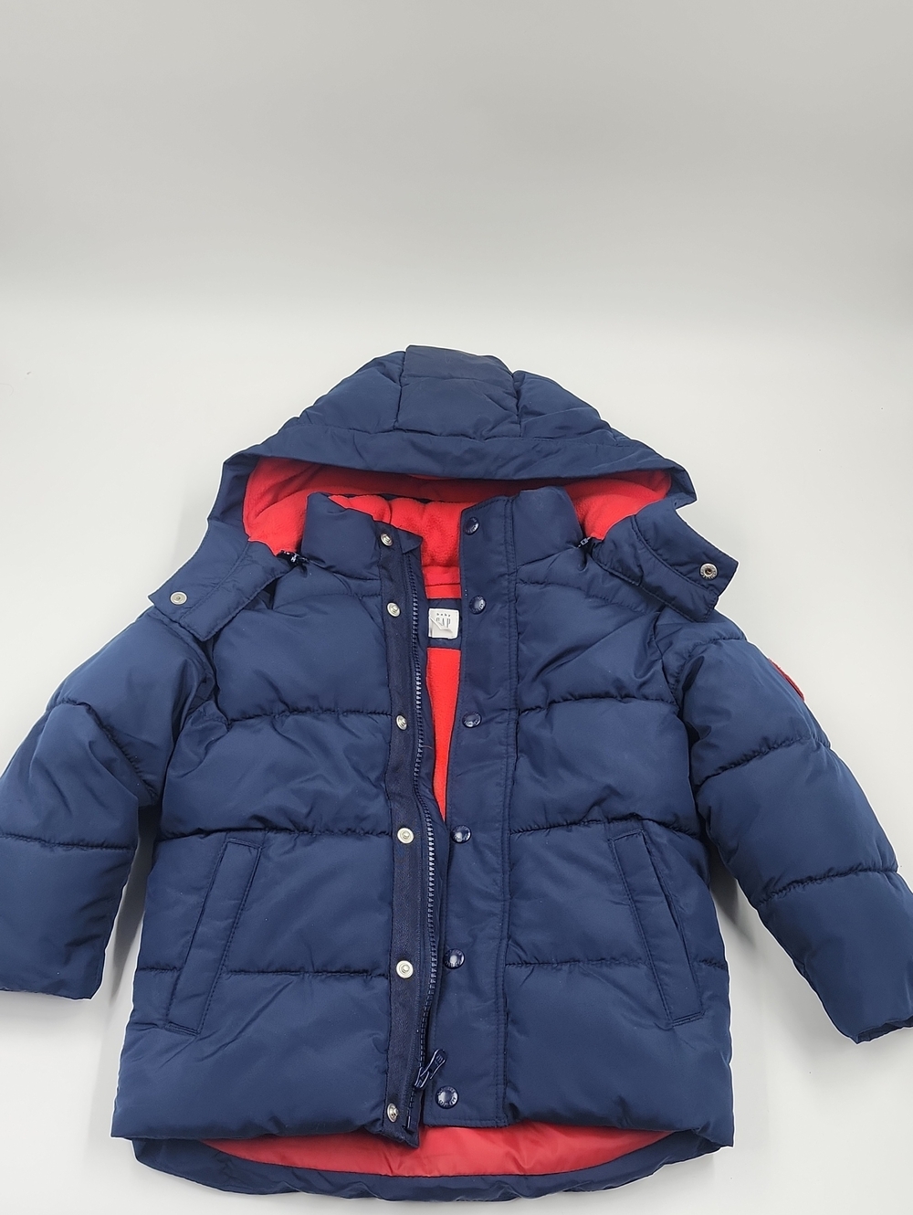 GAP Kids Navy Puffer Jacket with Red Lining
